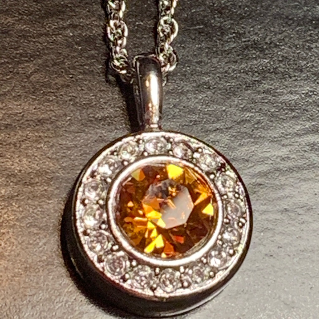 New Swarovski Birthstone Necklace November Topaz 26$